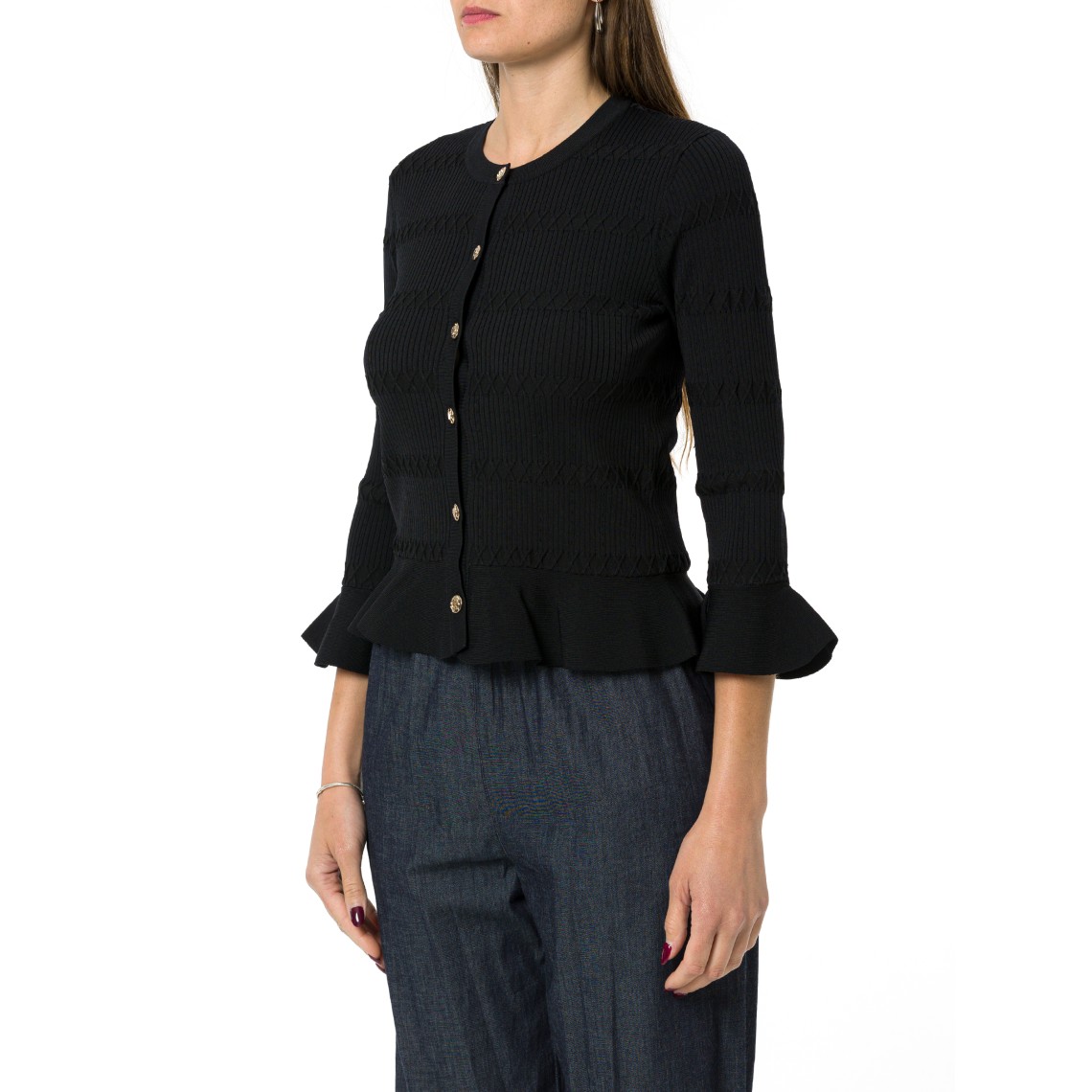 Cardigan in maglia con volant Liu Jo