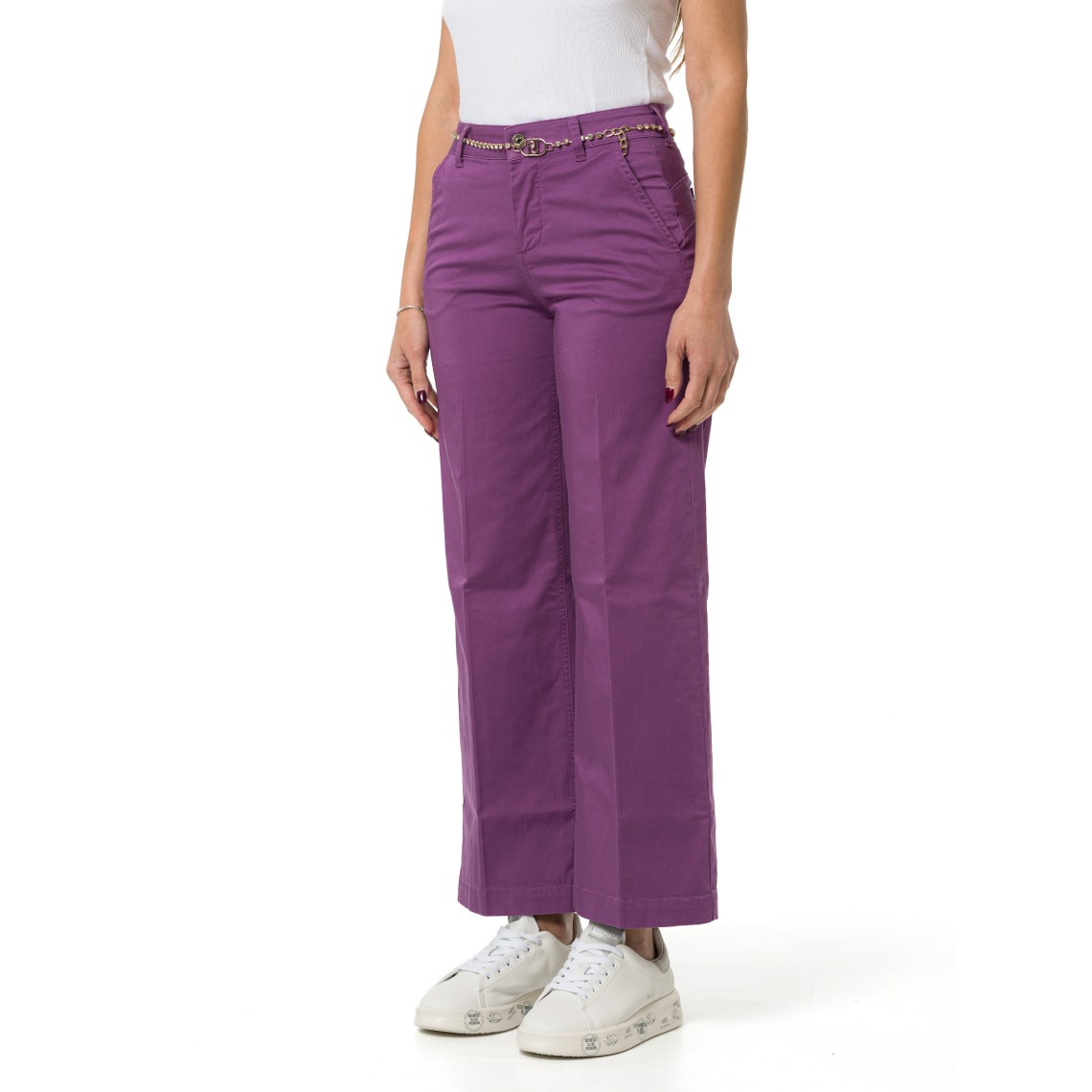 Pantaloni flare a vita alta con cintura Liu Jo