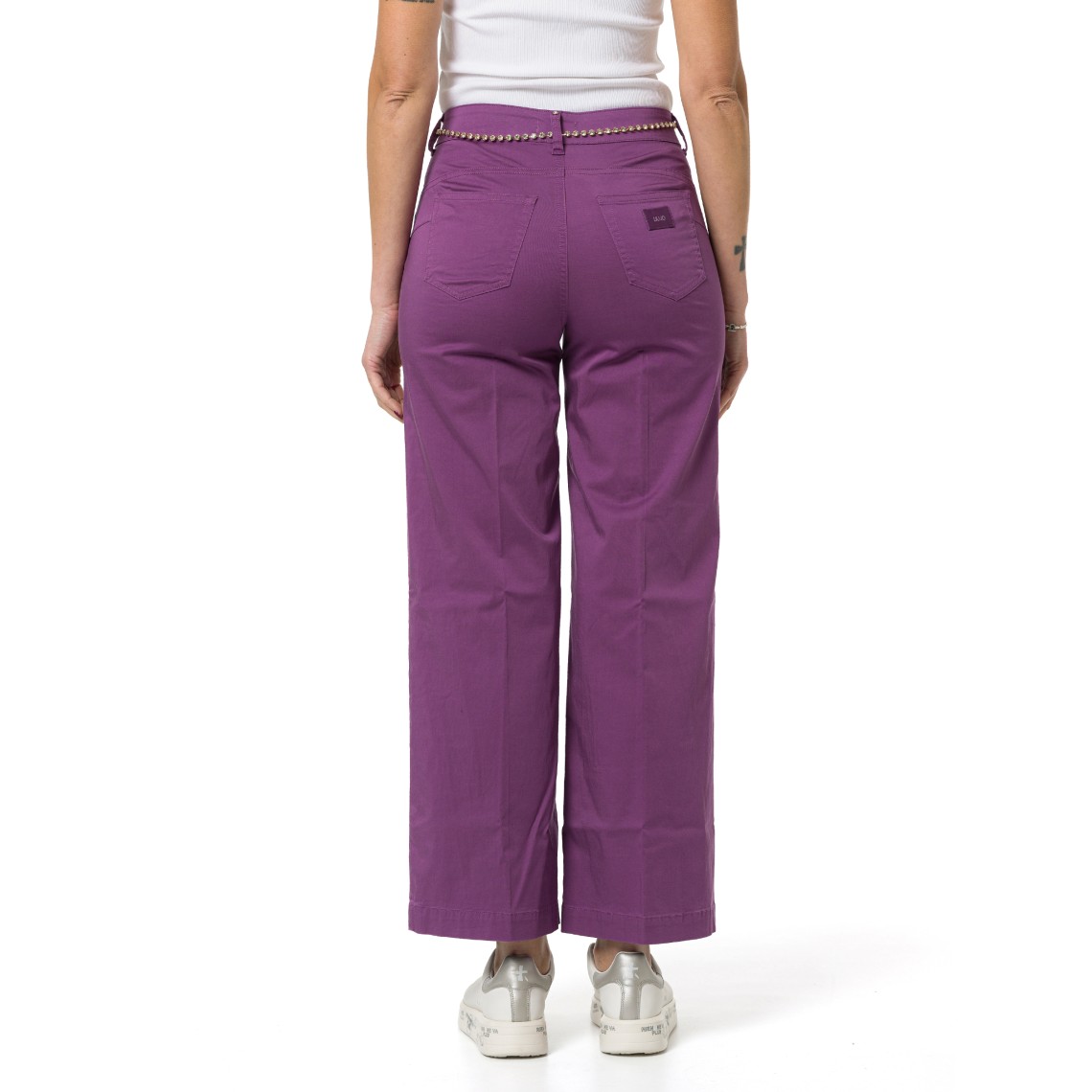 Pantaloni flare a vita alta con cintura Liu Jo