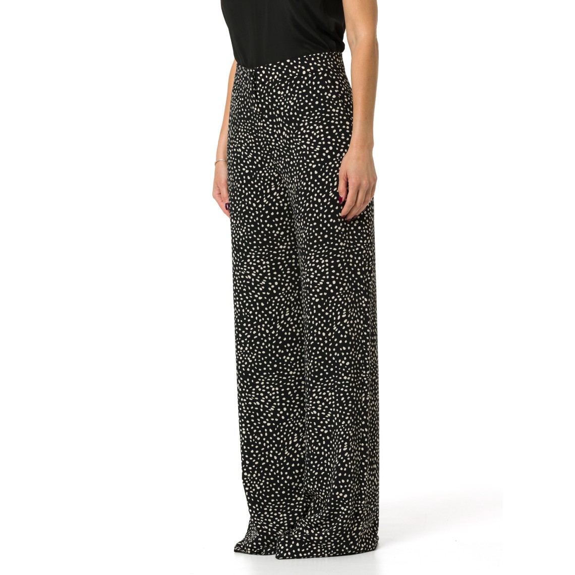 Pantaloni wide-leg in sablè stampato Mstfresco Max Mara Studio