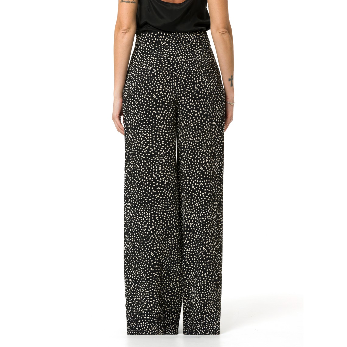 Pantaloni wide-leg in sablè stampato Mstfresco Max Mara Studio