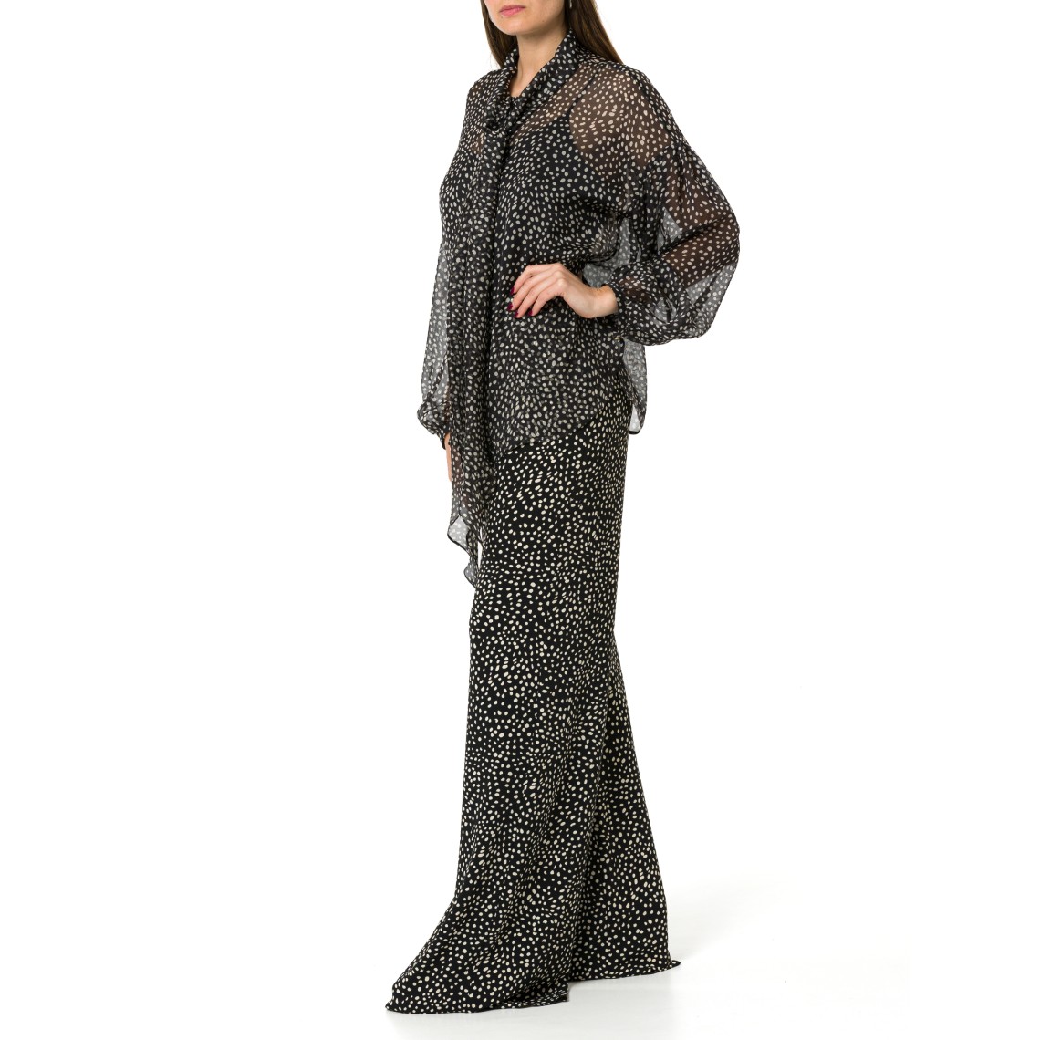 Blusa in chiffon di seta stampato con fusciacca Mstetere Max Mara Studio