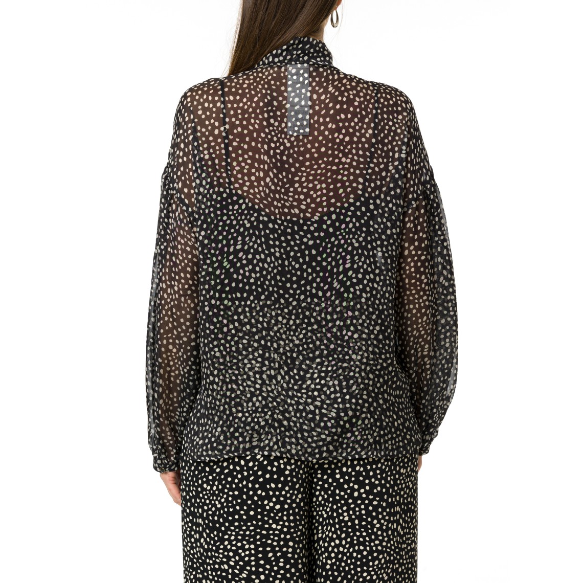 Blusa in chiffon di seta stampato con fusciacca Mstetere Max Mara Studio
