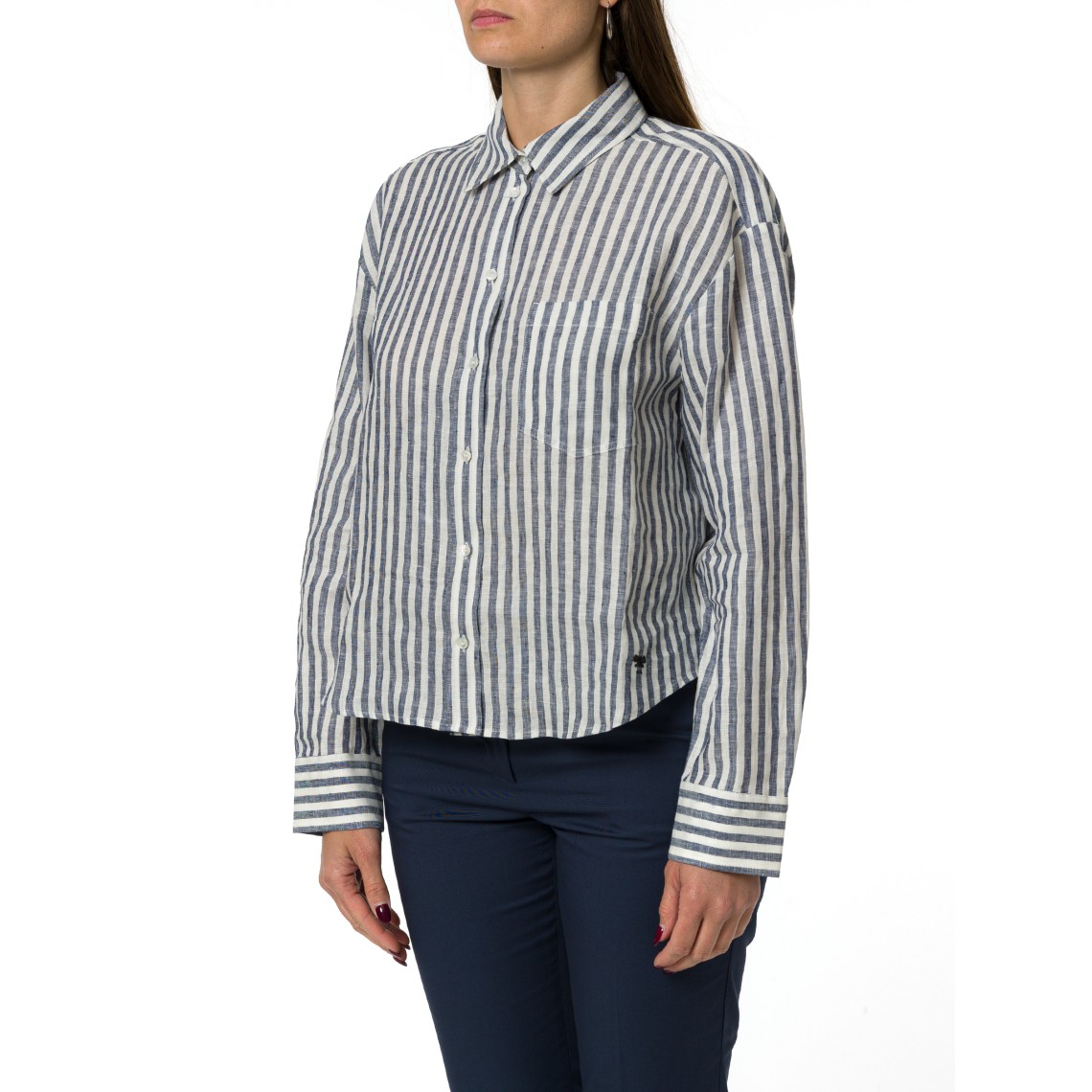 Camicia boxy cropped in tela di lino Wkdalbatro Weekend Max Mara
