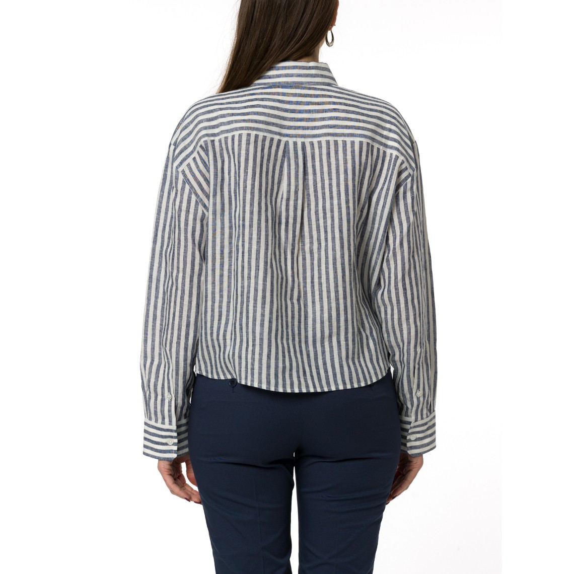 Camicia boxy cropped in tela di lino Wkdalbatro Weekend Max Mara