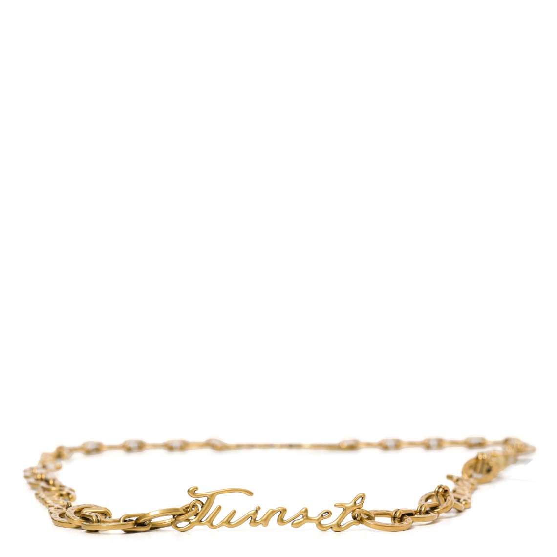 Cintura in metallo dorato con logo Twinset