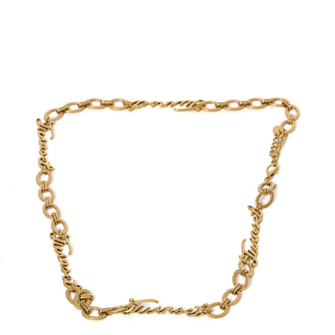Cintura in metallo dorato con logo Twinset