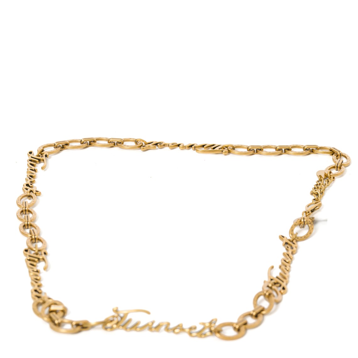 Cintura in metallo dorato con logo Twinset
