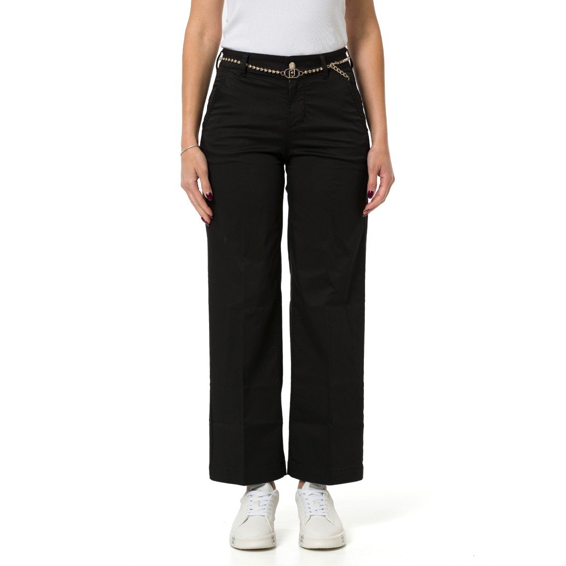 Pantaloni flare a vita alta con cintura Liu Jo