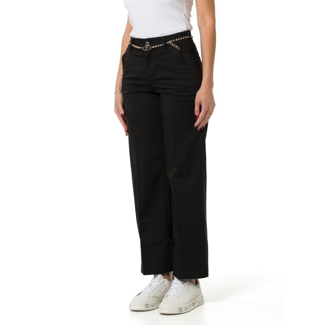 Pantaloni flare a vita alta con cintura Liu Jo