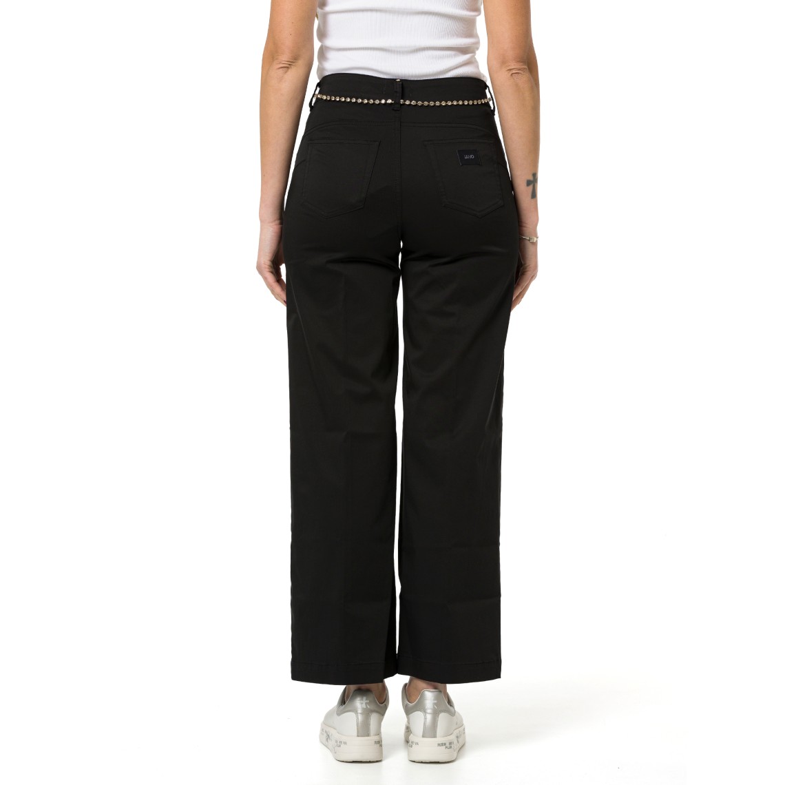 Pantaloni flare a vita alta con cintura Liu Jo