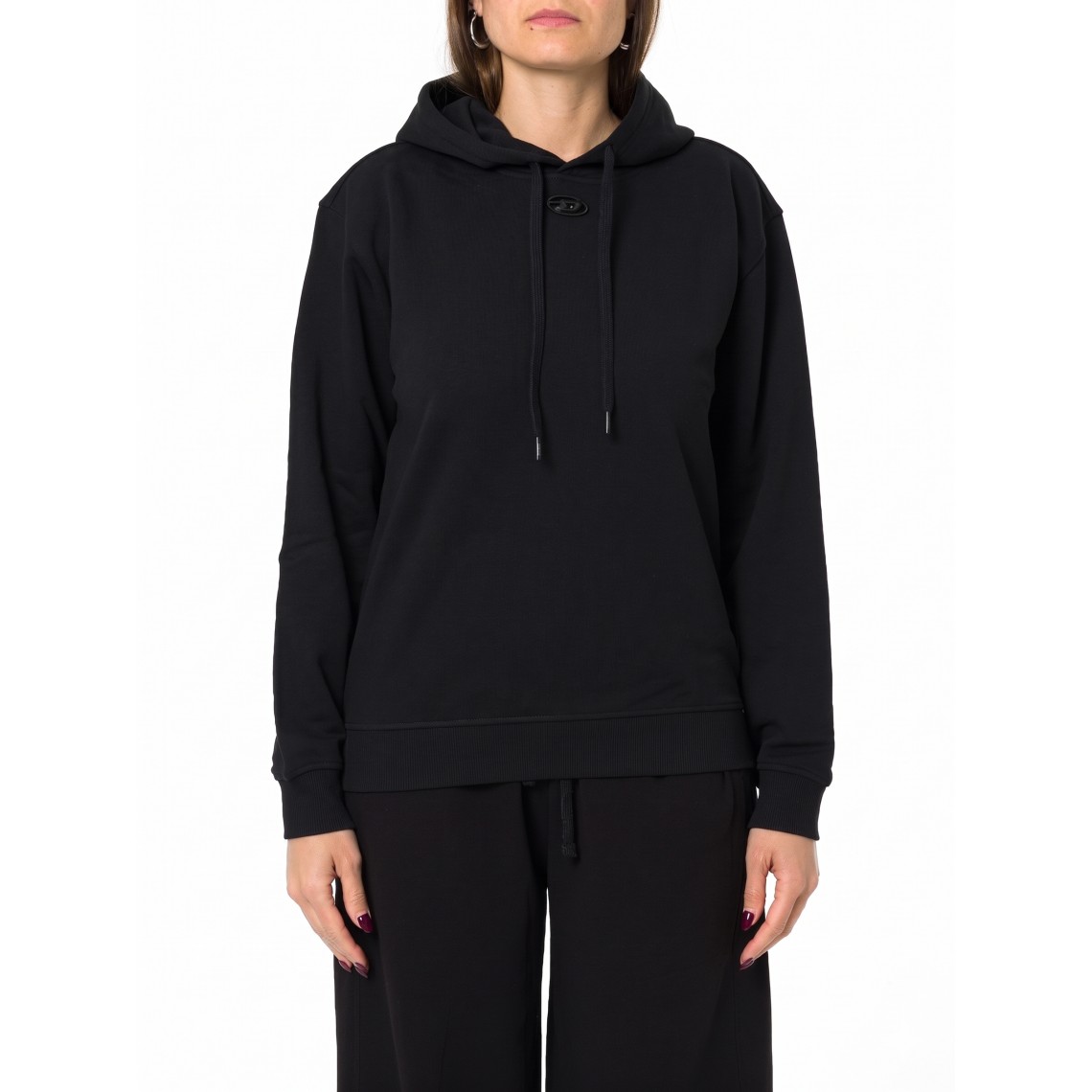 Felpa con cappuccio in cotone con logo Oval D Diesel