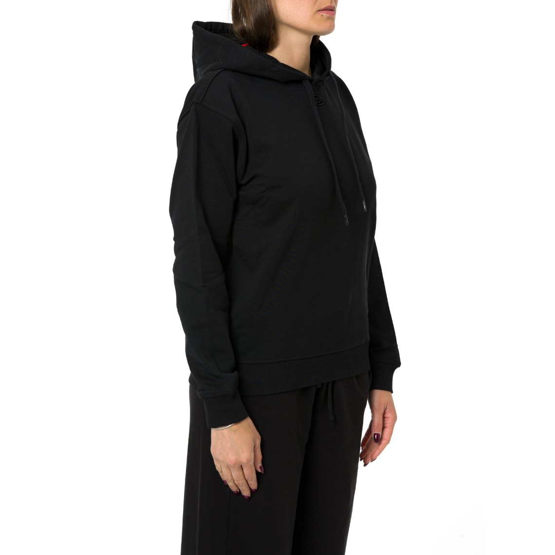 Felpa con cappuccio in cotone con logo Oval D Diesel