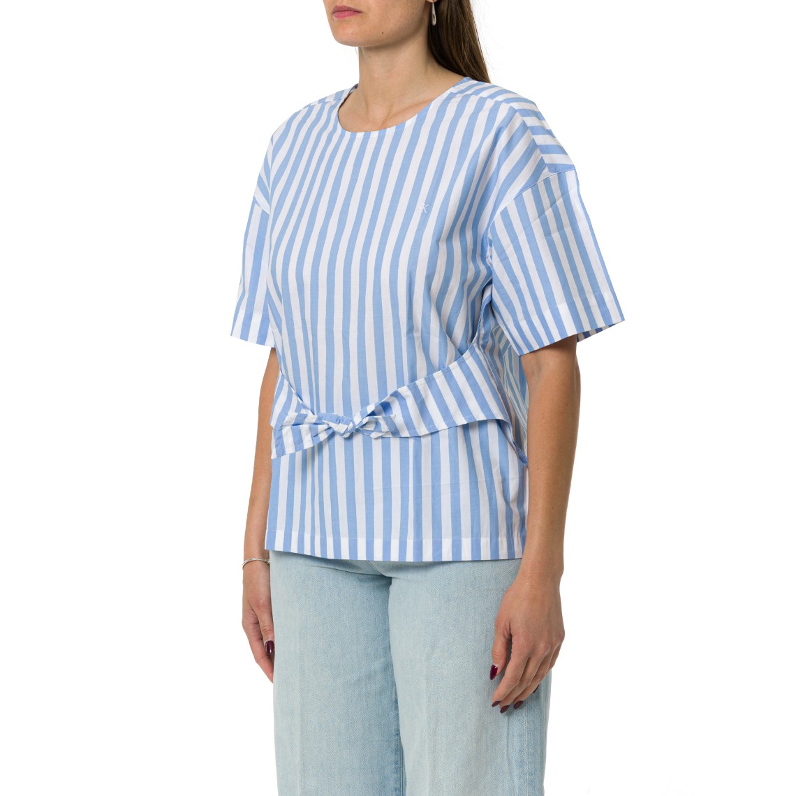 Blusa a righe con fiocco Calvin Klein Jeans