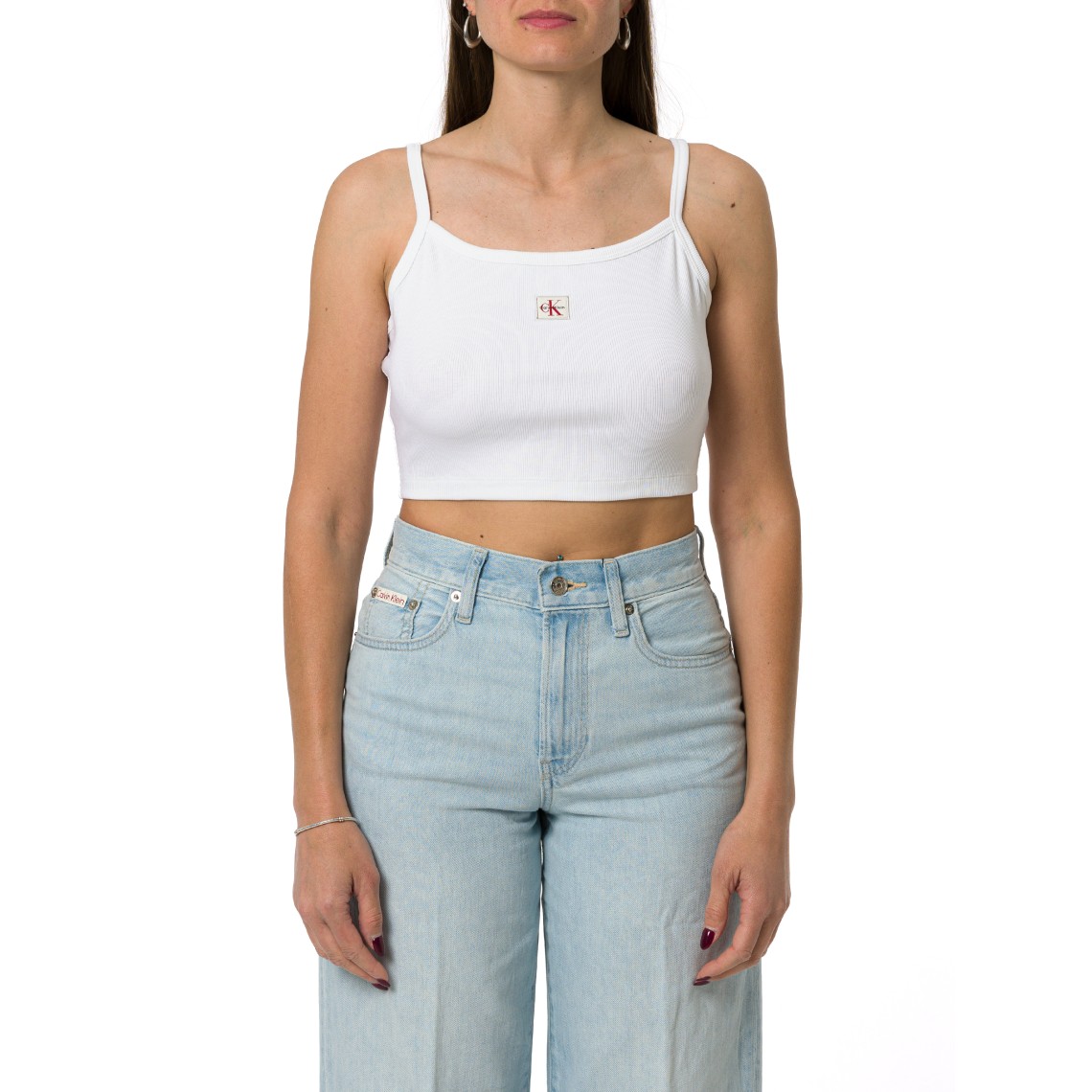 Top crop a costine Calvin Klein Jeans