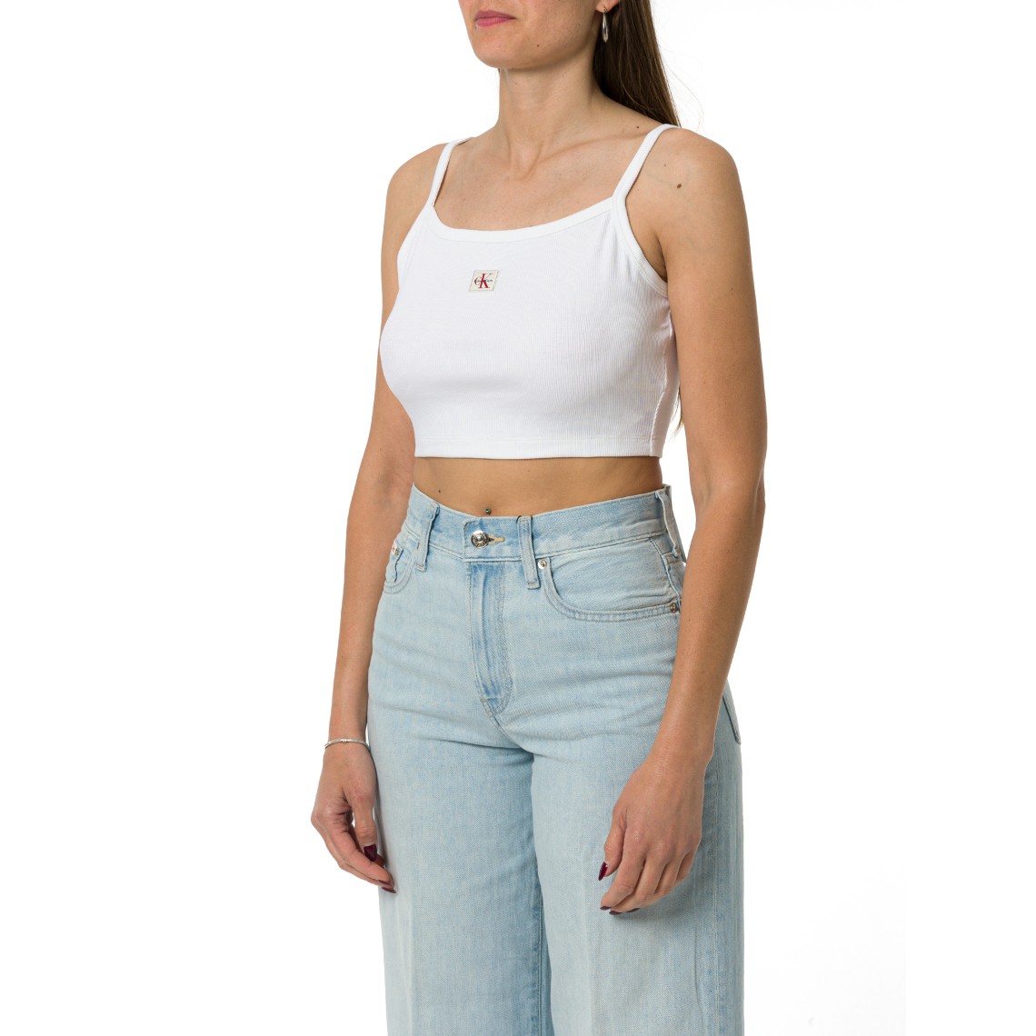 Top crop a costine Calvin Klein Jeans