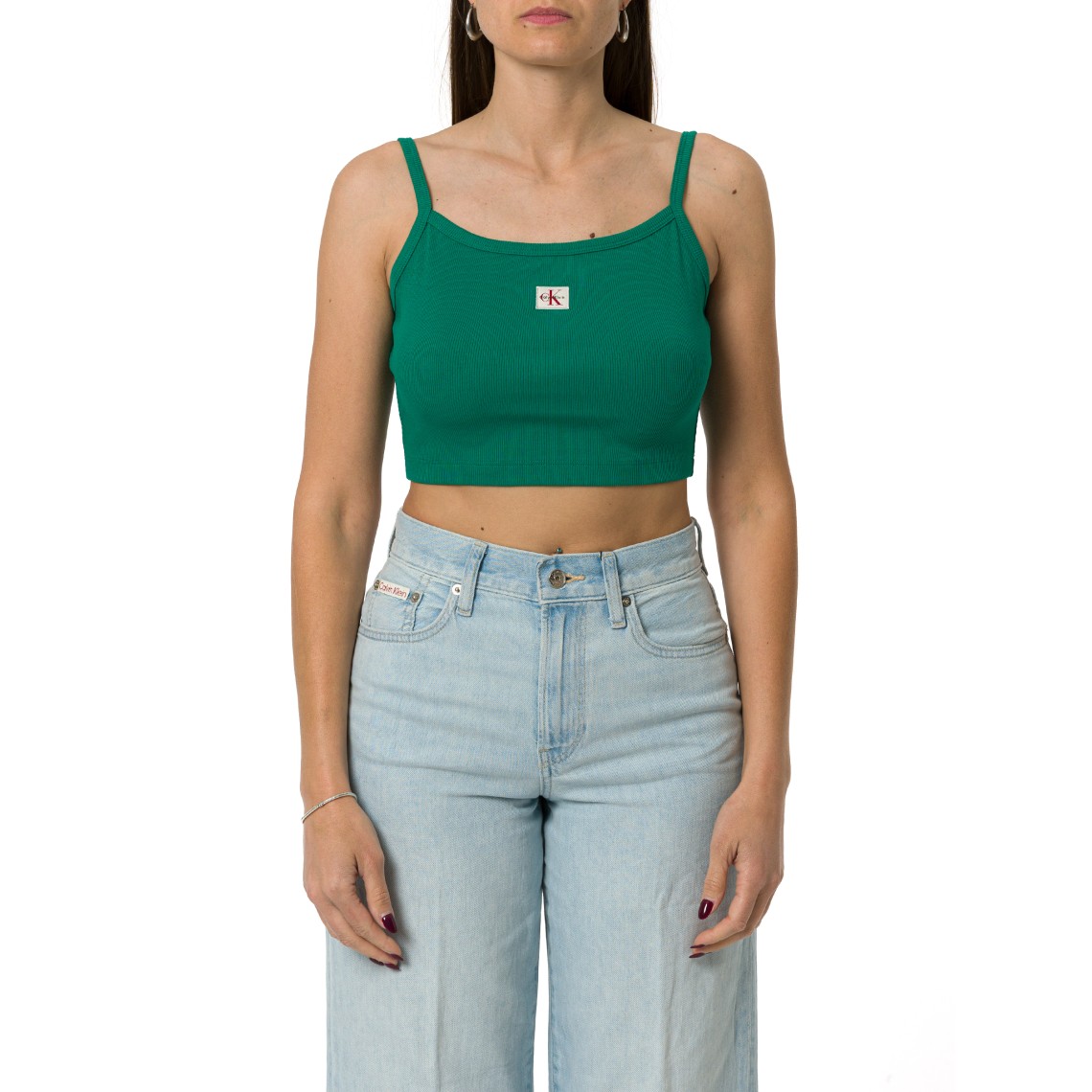 Top crop a costine Calvin Klein Jeans