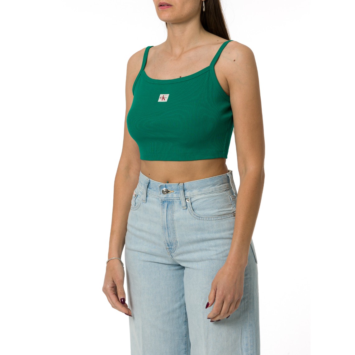 Top crop a costine Calvin Klein Jeans