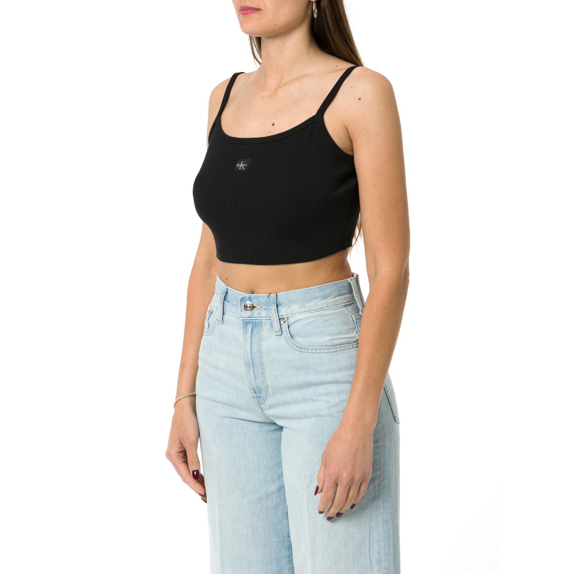 Top crop a costine Calvin Klein Jeans