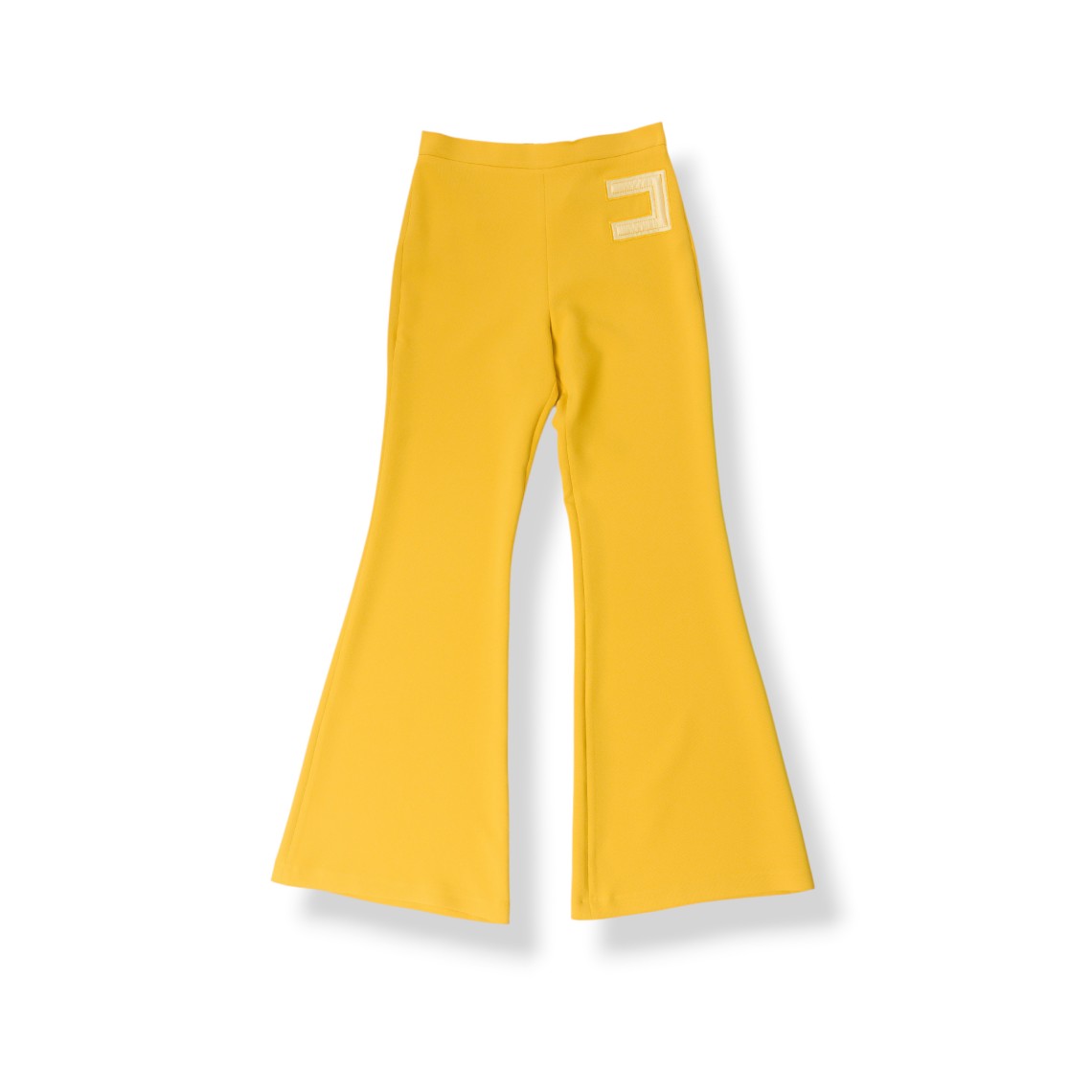 Pantaloni a zampa con ricamo logo Elisabetta Franchi La Mia Bambina