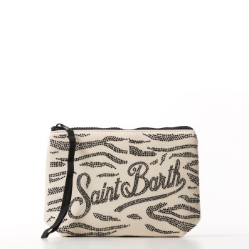 Pochette Aline in scuba con stampa zebrata Mc2 Saint Barth