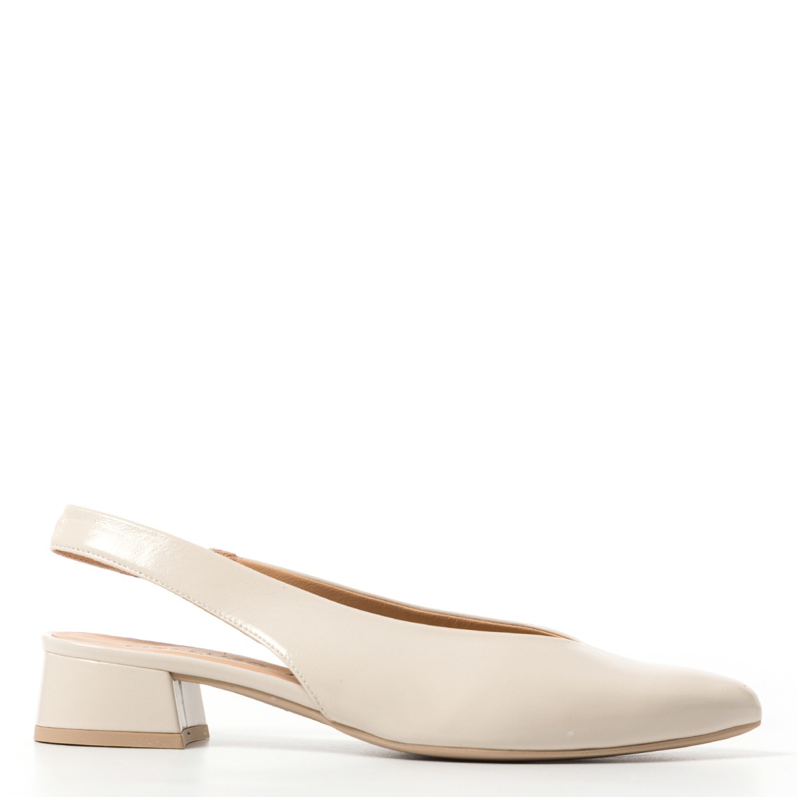 Slingback a punta con scollo a V in pelle Melluso