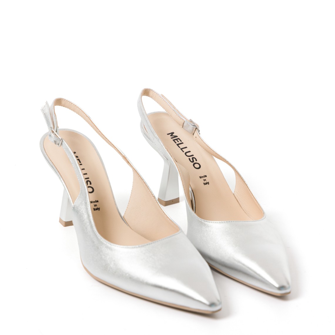 Décolleté slingback in pelle laminata Melluso