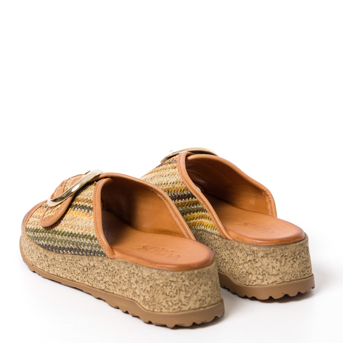 Sandali in rafia intrecciata con maxi fibbia Melluso