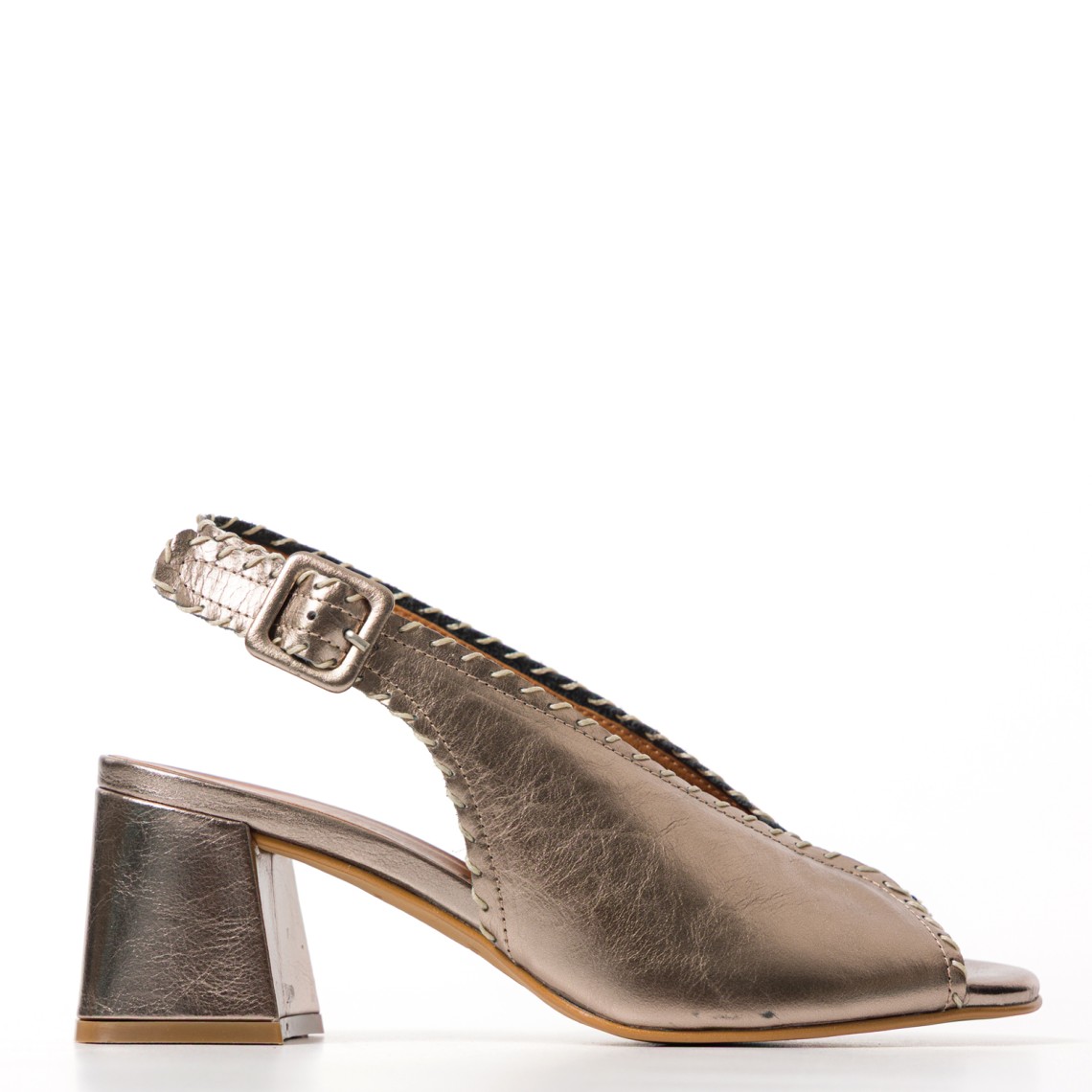 Sandali slingback Melluso in pelle laminata con tacco