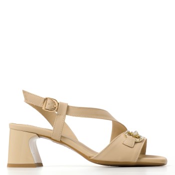 Sandali slingback con tacco e dettagli gioiello Melluso