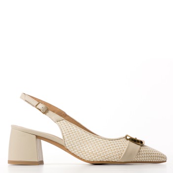 Slingback intrecciata con fibbia metallica Melluso