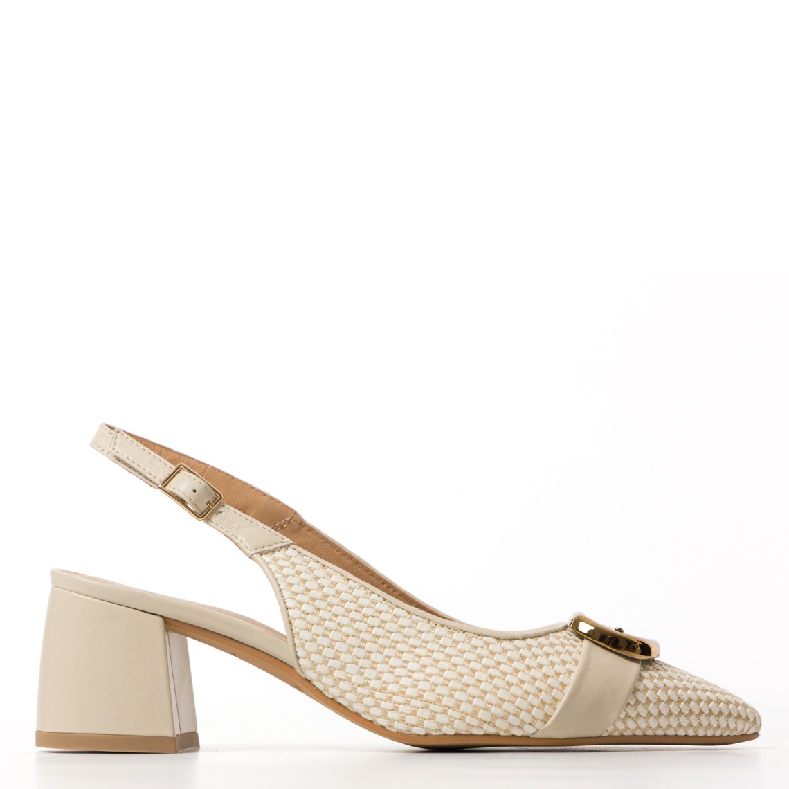 Slingback intrecciata con fibbia metallica Melluso