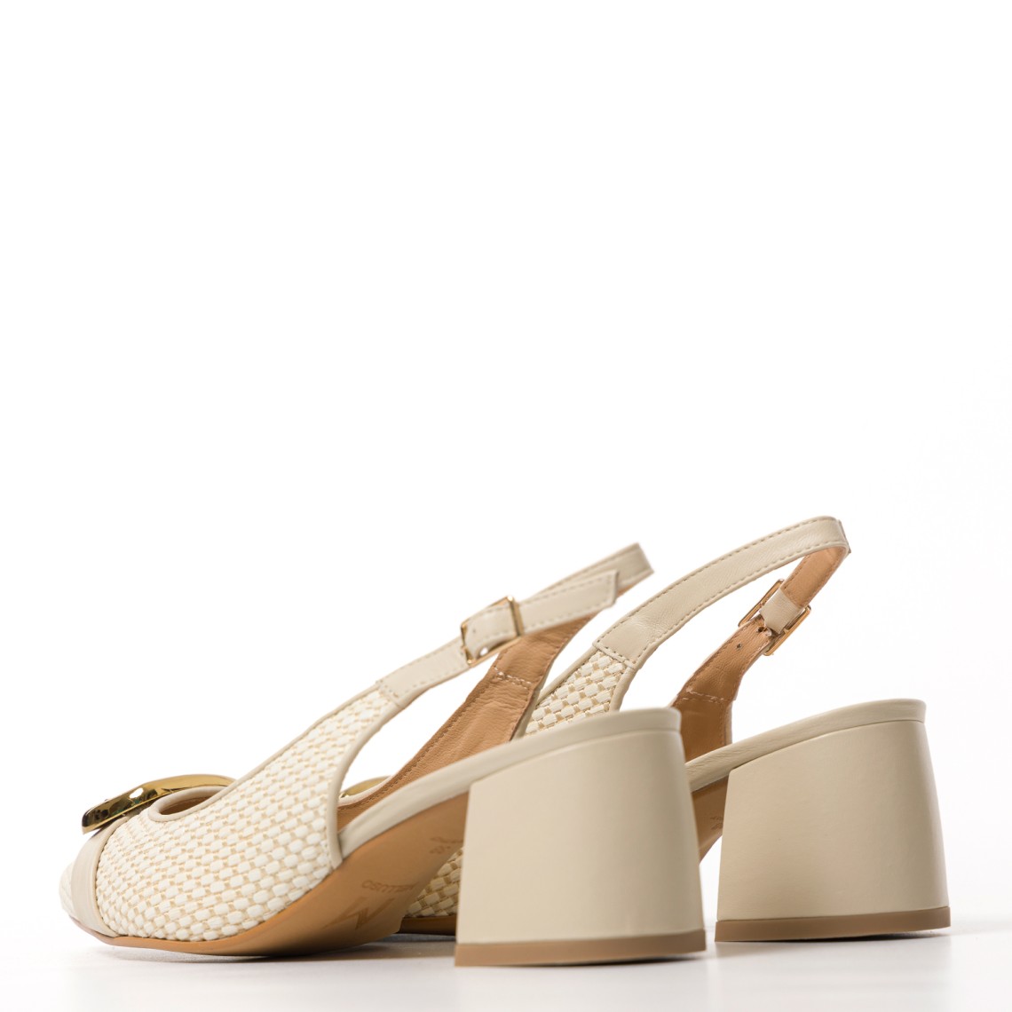 Slingback intrecciata con fibbia metallica Melluso
