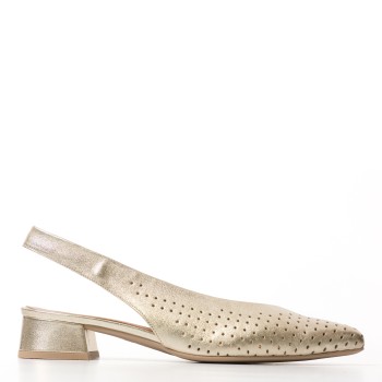 Sandali con tacco in pelle laminata Melluso