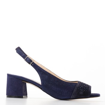 Sandali slingback Melluso in camoscio con strass