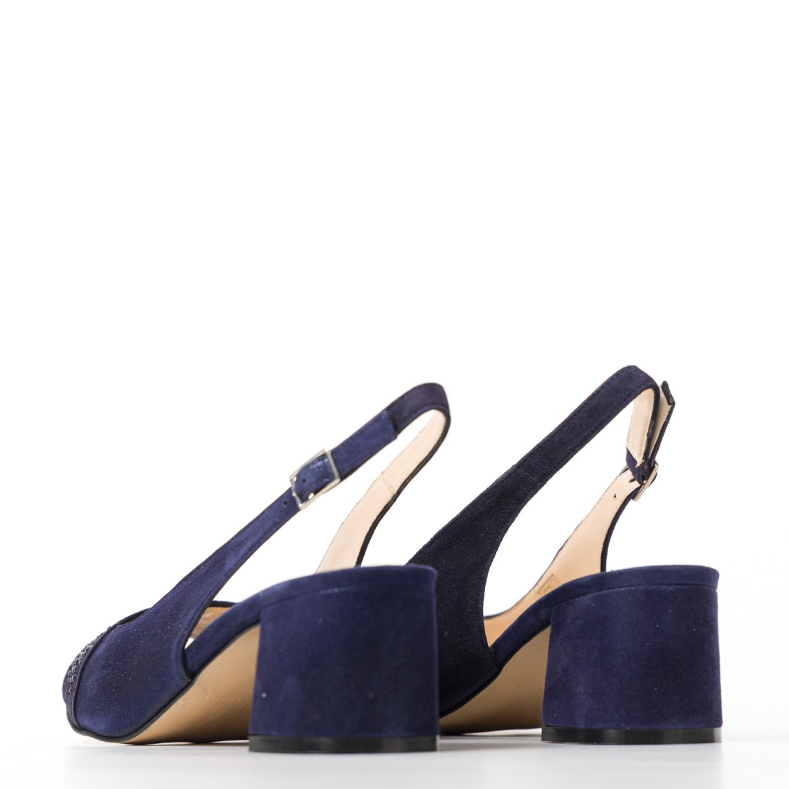 Sandali slingback Melluso in camoscio con strass