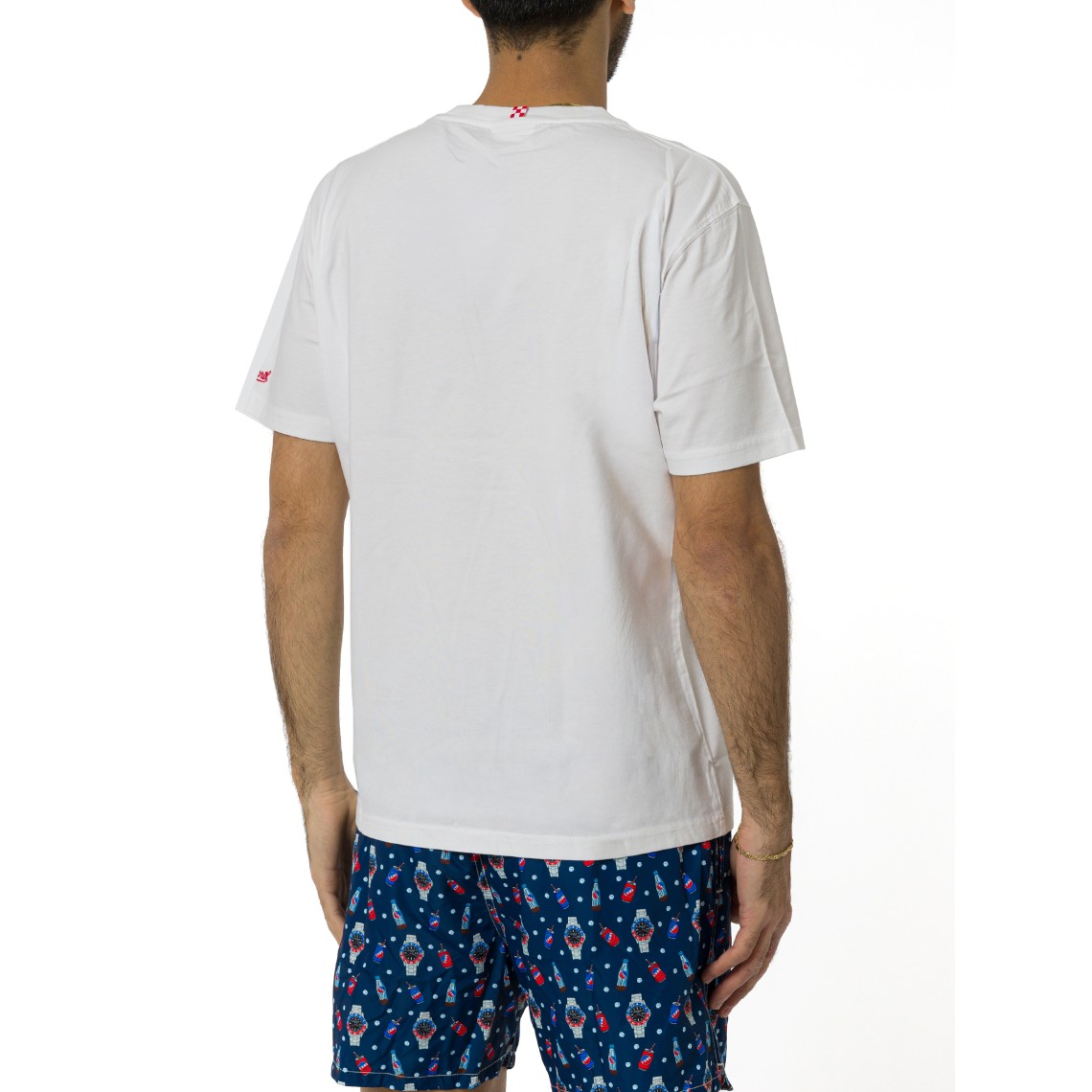 T-shirt Portofino bianca con ricamo Snoopy Family Affair Mc2 Saint Barth