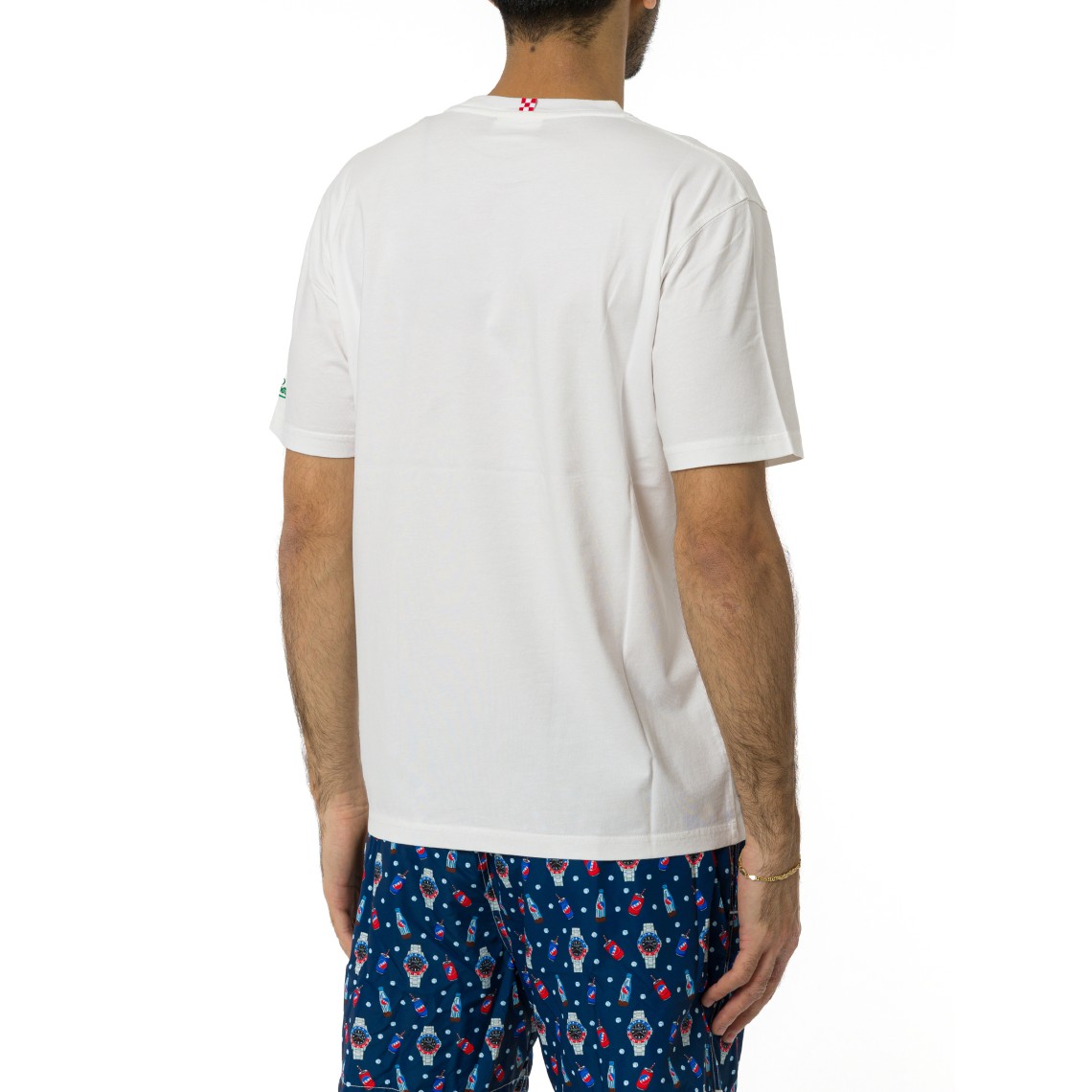 T-shirt Austin bianca con orologio e ricamo Golden Power Mc2 Saint Barth