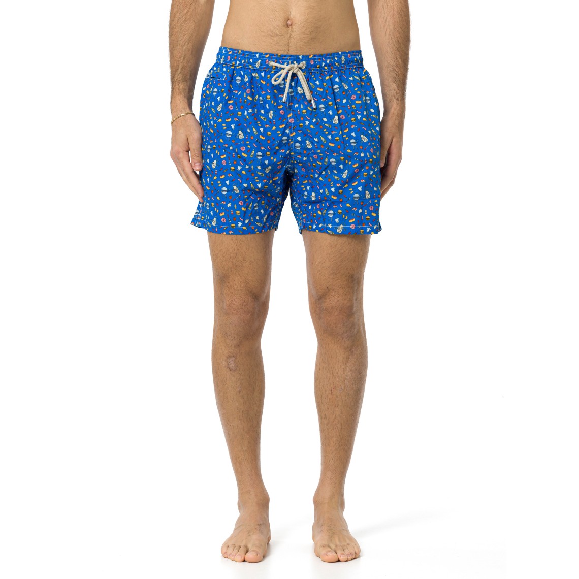 Costume mare Lighting Micro bluette con stampa street food all-over Mc2 Saint Barth