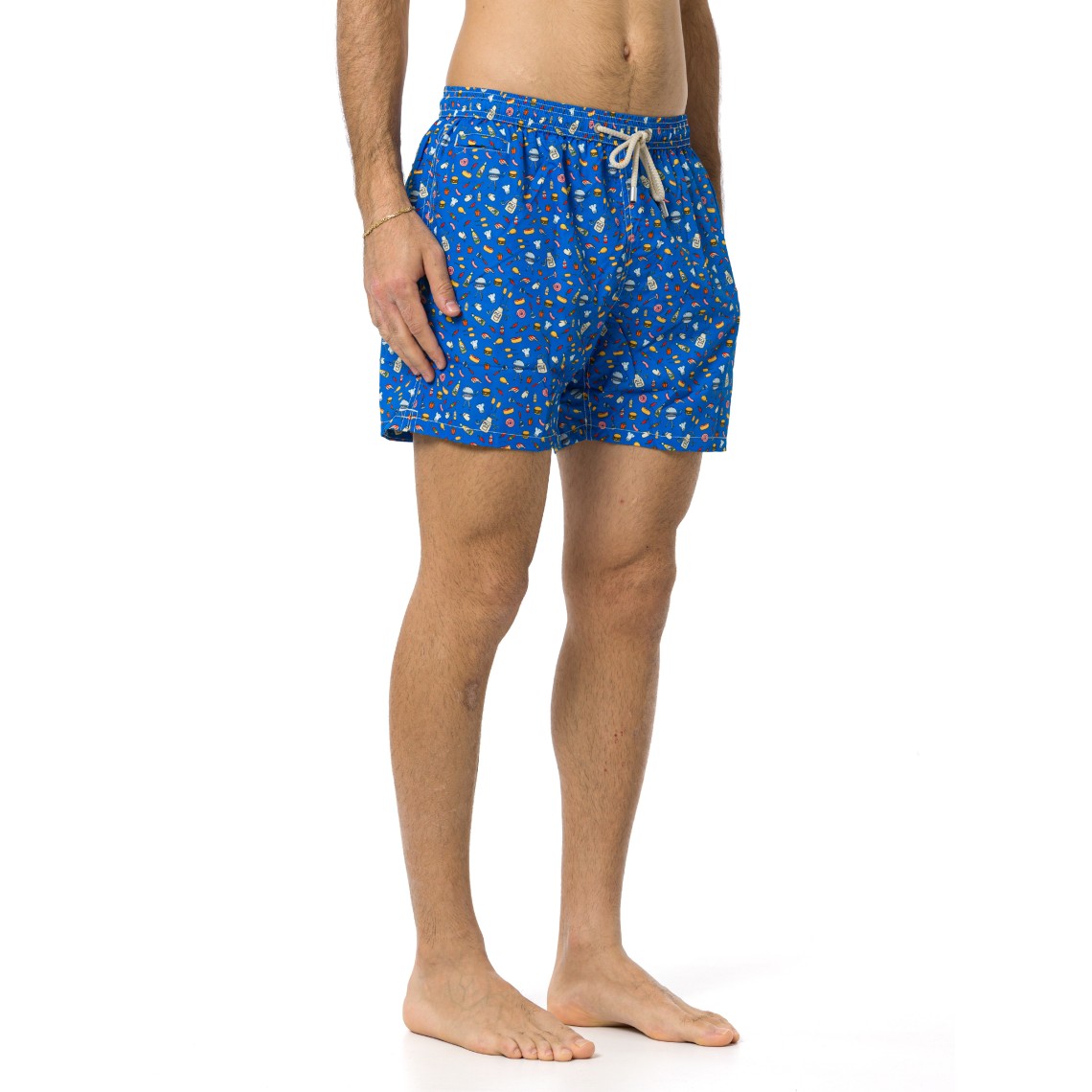 Costume mare Lighting Micro bluette con stampa street food all-over Mc2 Saint Barth