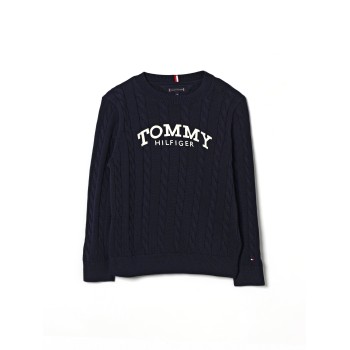 Pullover in maglia intrecciata con logo Tommy Hilfiger