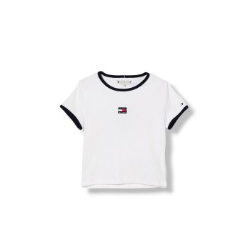 T-shirt Heritage extra slim fit a coste con bandiera...