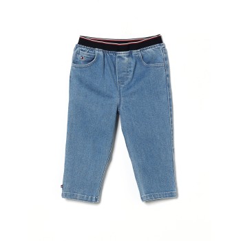 Jeans con vita elastica e bandiera ricamata Tommy Hilfiger