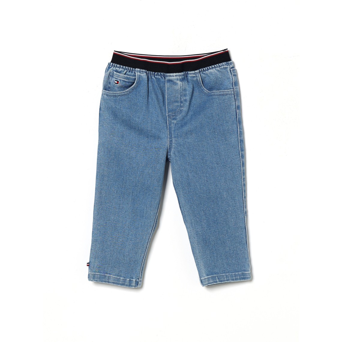 Jeans con vita elastica e bandiera ricamata Tommy Hilfiger