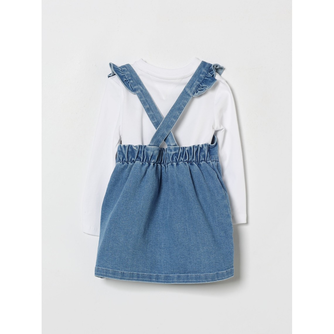 Completo T-shirt e vestito salopette in denim Tommy Hilfiger