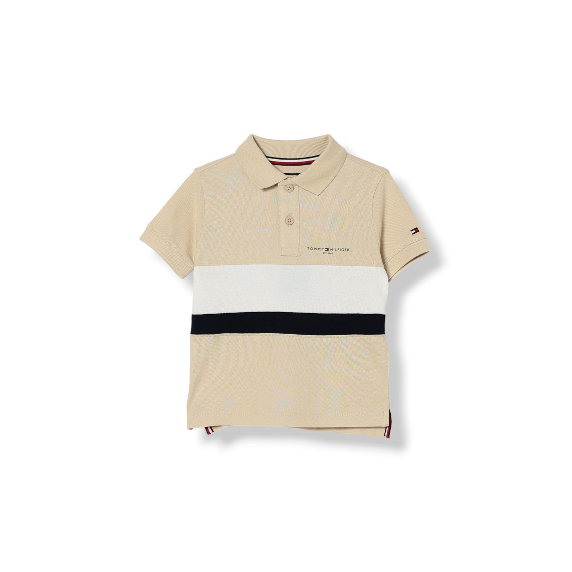 Polo Tommy Hilfiger da bambino a righe in cotone con logo ricamato