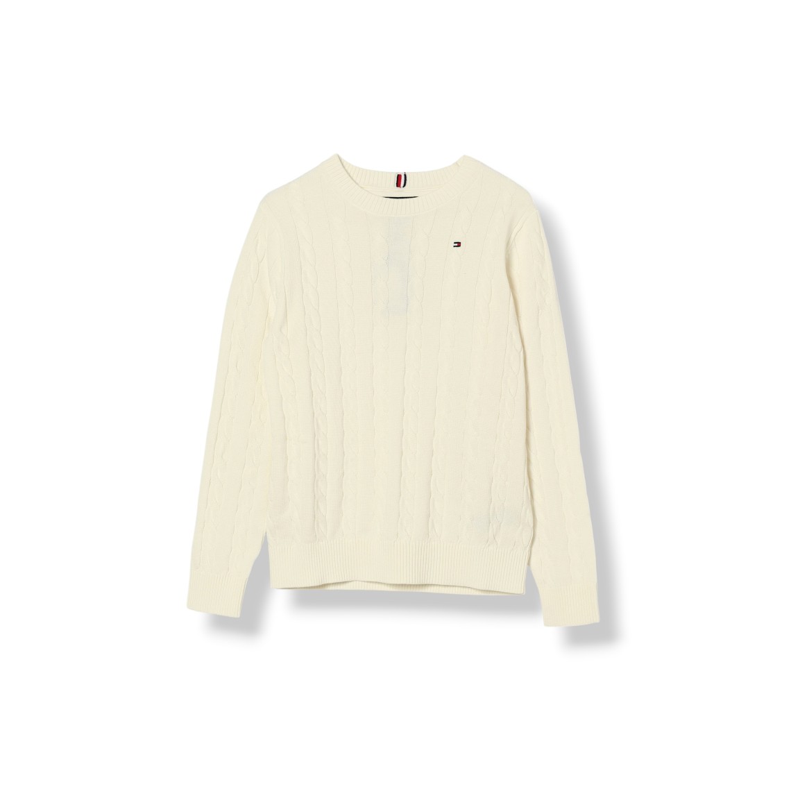 Maglia girocollo Tommy Hilfiger da bambino in misto lana con logo ricamato
