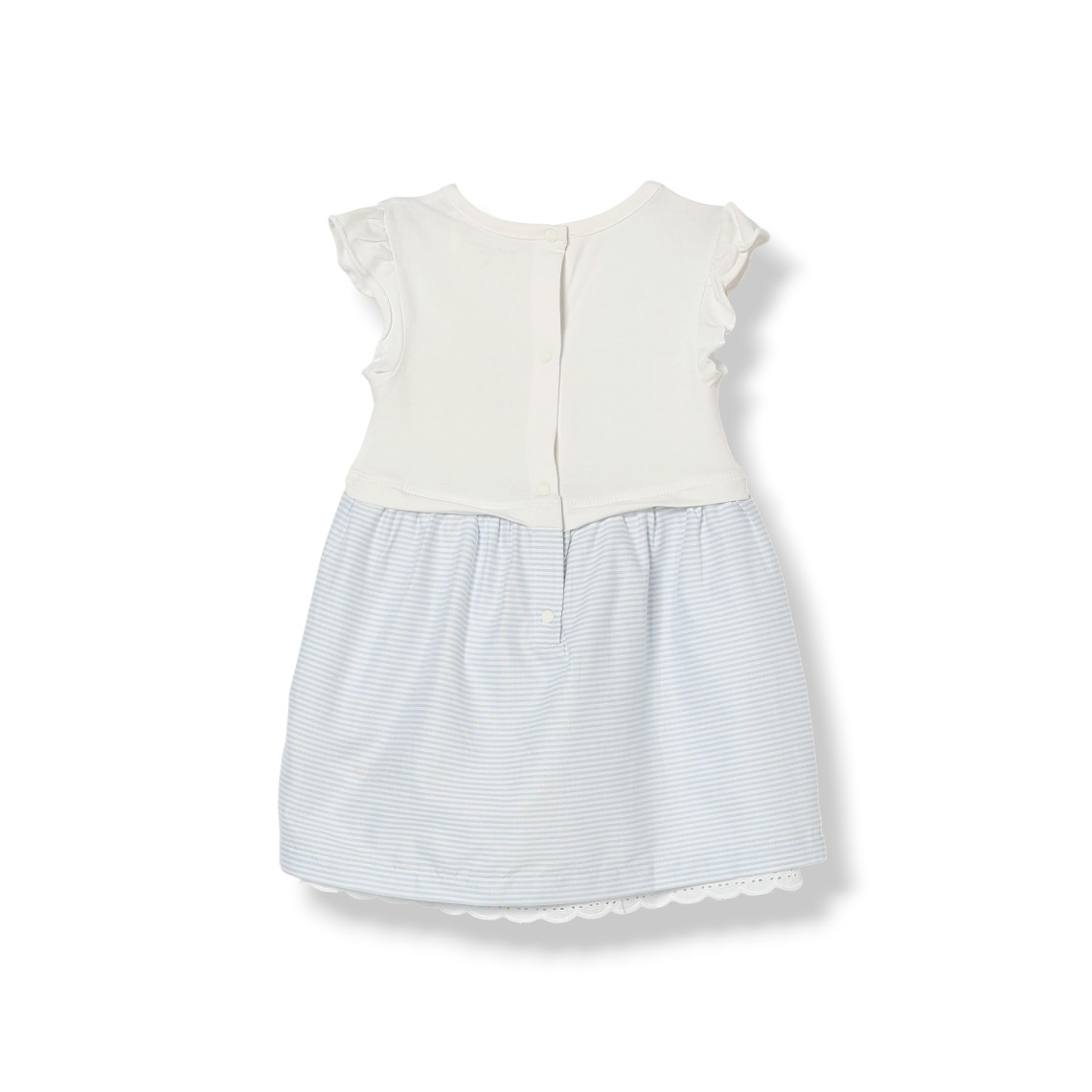 Mini abito Tommy Hilfiger da bambina a righe in cotone con inserti in pizzo