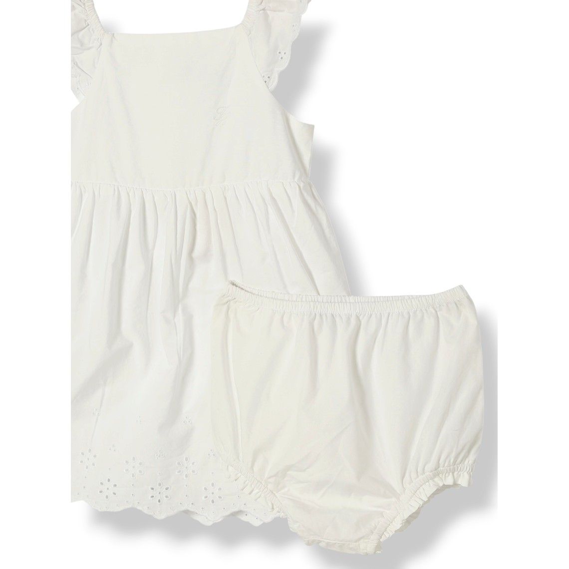 Completo 2 pezzi Tommy Hilfiger da bambina con abito e culotte in cotone