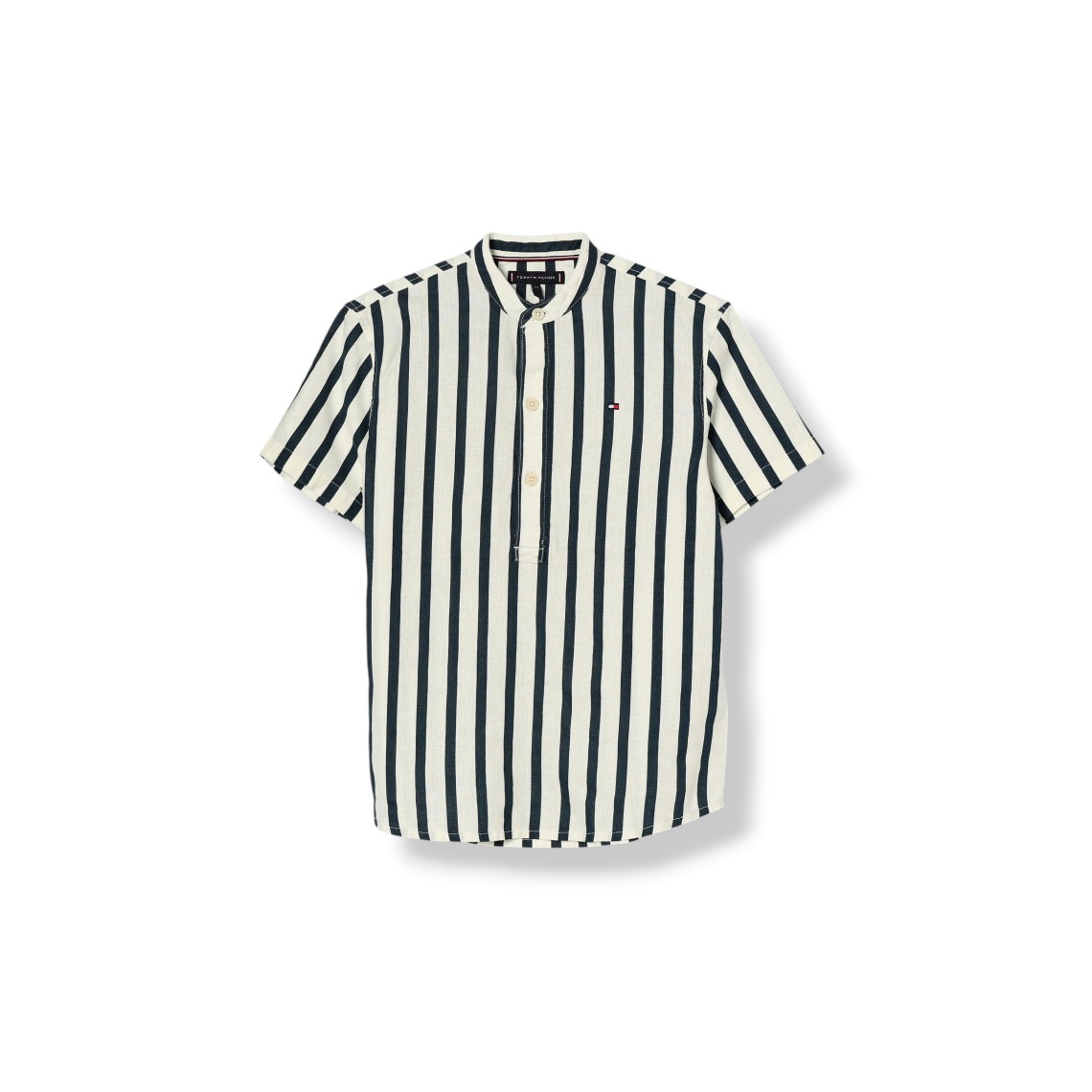 Camicia Tommy Hilfiger da bambino a righe in cotone con colletto alla coreana